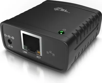 Produktbild von CSL Fast Ethernet USB Printserver inklusive Netzteil PC und MAC / Windows 10 fähig