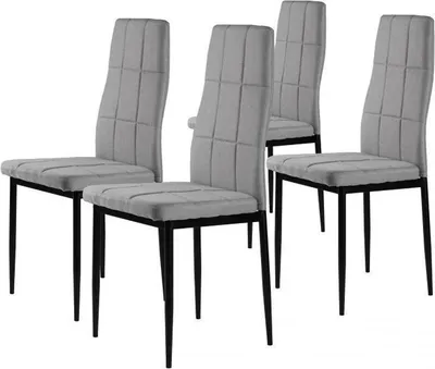 Produktbild von ModernHome KW01 Set mit 4 Esszimmerstühlen, grau