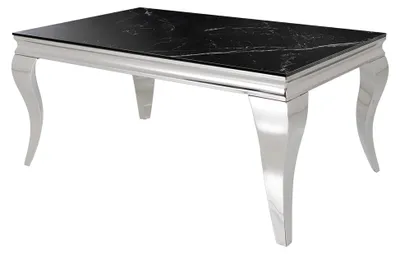 Produktbild von Couchtisch im Barock-Design 100cm schwarz Chrom Keramik-Optik Edelstahl