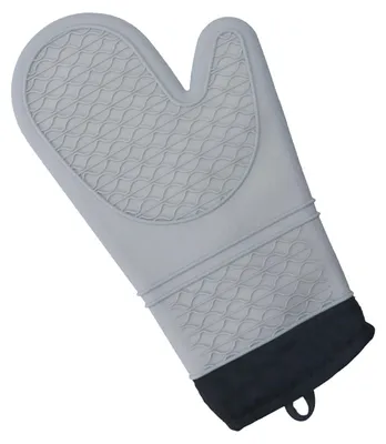 Image de Gants de cuisine en silicone pour four et micro-ondes, résistants à la chaleur, anti-brûlures, épais, gris