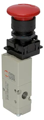 Produktbild von Riegler 3/2-Wegeventil man. Pilztaster, Notrastung, NC, monostabil, G 1/8