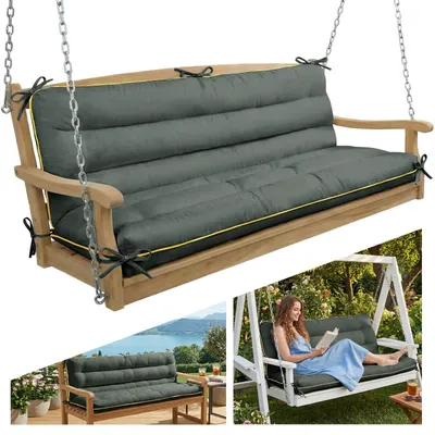 Productafbeelding van Schommelkussen voor Buiten - Met Rugleuning - Grijs 152 x 105 cm