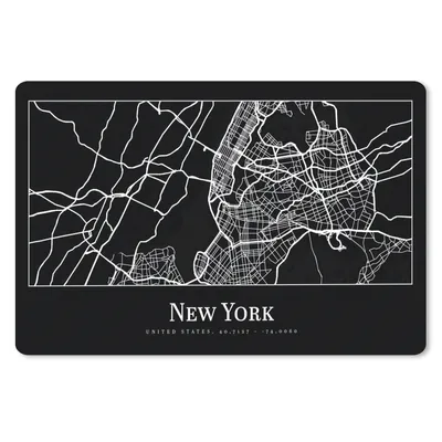 Produktbild von MuchoWow® Schreibtischunterlage Karte - New York - Stadtplan - Karte 60x40 cm - XXL Mauspad - Großes Mauspad