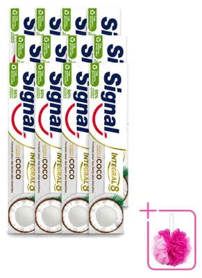 Obrázek produktu pro 12 kusů zubní pasty Signal Integral 8 Nature Elements Kokos, 75 ml, balení