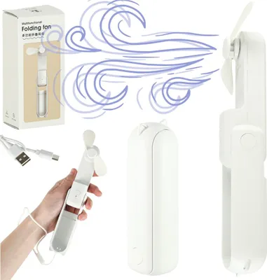 Obrázok produktu pre Mini ručný skladací ventilátor USB biely