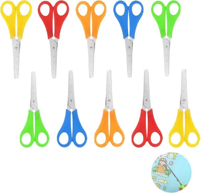Produktbild von 10 Stück Kinderschere aus Edelstahl, Scheren für Kleinkinder, Sicherheitschere