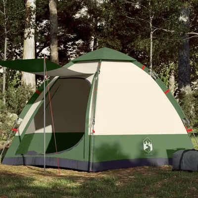 Image de vidaXL Tente de camping 4 personnes Vert Quick Release