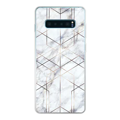 Produktbild von MuchoWow® Handyhülle Schutzhülle Hülle für Samsung Galaxy S10 Lite Marmor - Gold - Weiß Silikon Softcase Handy Hülle - Schutz