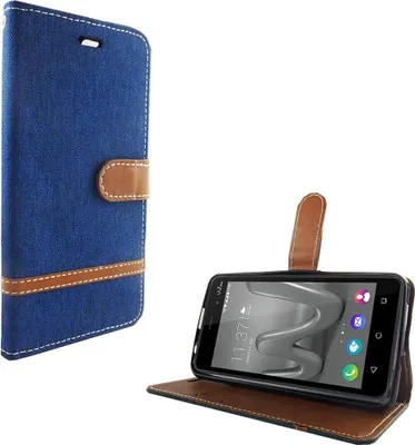 Produktbild von Tasche für Wiko Lenny 3 Max Jeans Cover Handy Schutz Hülle Case Blau