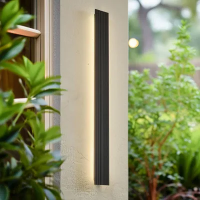 Produktbild von Lucande LED-Außenwandleuchte Melira, Höhe 100cm, anthrazit