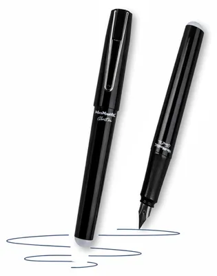 Produktbild von McNeill Ghost Pen Füller mit radierbare Tinte ergonomisch nachfüllbar für Rechts- und Linkshänder metallic SCHWARZ