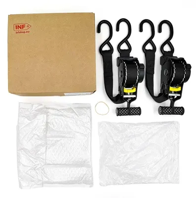 Image de INF Lot de 2 Sangles à Cliquet Rétractables Auto avec Poignée en T