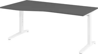 Produktbild von bümö Schreibtisch Serie-XB - Nachbildung: Graphit, Größe:  180 x 100 cm, Gestell: Weiß