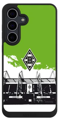 Produktbild von NIVOCASE Handyhülle für Samsung Galaxy S25 FE Hülle NIVOpure Case Schwarz Borussia Mönchengladbach Fanartikel Stadion