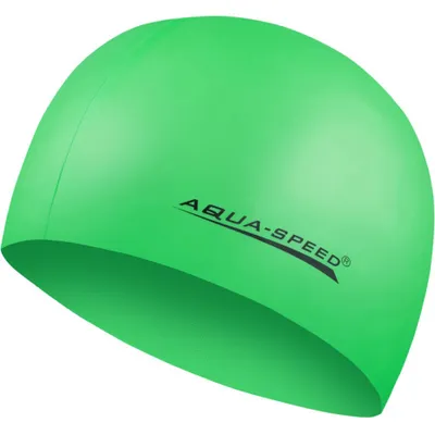 Produktbild von AQUA SPEED Badekappe Badehaube Sporthaube Schwimmhaube MEGA Silikon hellgrün