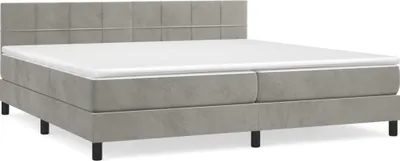Productafbeelding van vidaXL Boxspringbed met matras, lichtgrijs, 200x200 cm, fluweel