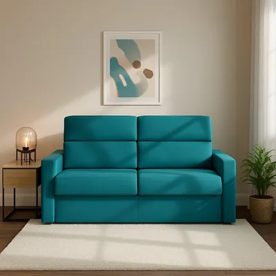 Immagine prodotto di Ecate - Divano Letto 2 Posti, 200x95 cm Azzurro, Sfoderabile  Italy