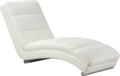 Produktbild von SalesFever Relaxliege | Bezug Kunstleder | Gestell Metall verchromt | B 60 x T 171 x H 81 cm | weiß