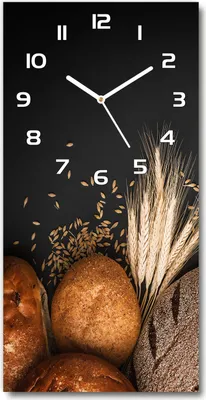 Produktbild von Wanduhr aus Glas – 30x60 cm - Glasbild - Glasuhr - Gehärtetes Glas -Brot