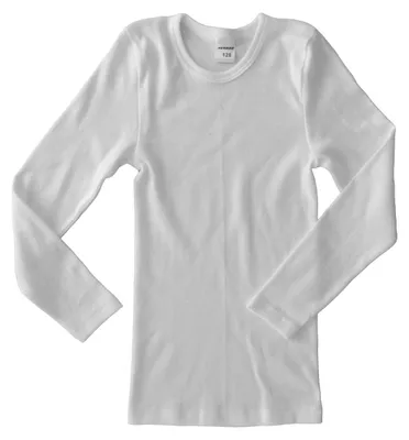 Produktbild von HERMKO 62830 Kinder Funktionswäsche langarm Shirt HERMKO Unterwäsche, atmungsaktiv und schnelltrocknend, ideal für Sport und Freizeit, Farbe:weiß, Größe:152