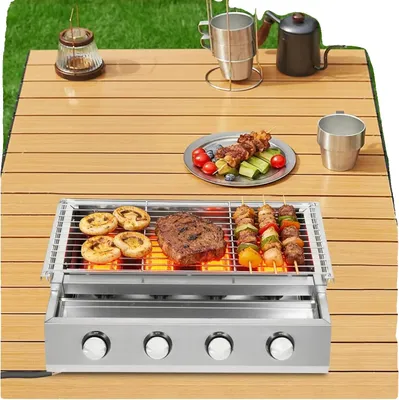 Immagine prodotto di Barbecue a gas, 4 fuochi, accensione elettronica, argento