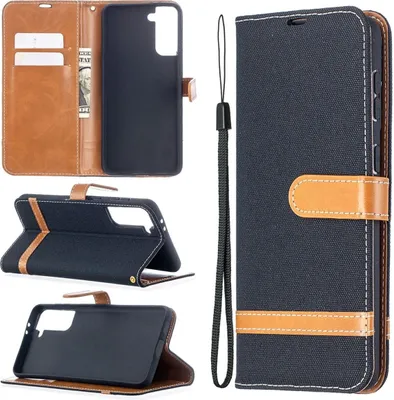 Produktbild von König Design Hülle kompatibel mit Samsung Galaxy S21 Plus Kunstleder Handyhülle - Handy Case Schwarz
