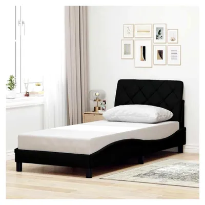 Produktbild von Bettgestell mit Lattenrost und Kopfteil - Schwarz, 218x85x74,5 cm - Ohne Matratze