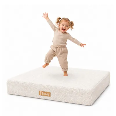 Productafbeelding van Flumi kindertrampoline met zachte springmatras en afneembare hoes, 110 x 71 cm