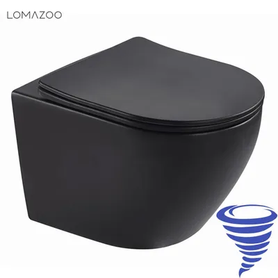 Zdjęcie produktu dla LOMAZOO LINEA Toaleta wisząca - Czarna - Okrągła