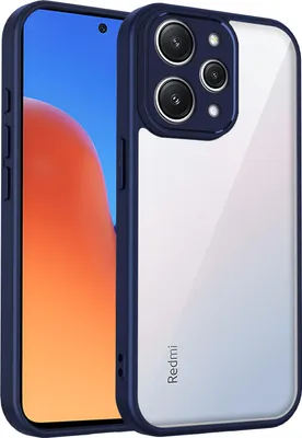 Produktbild von Hülle für Xiaomi Redmi 12 4G Transparente Rückseite TPU Bumper Stoßfest Handyhülle Blau