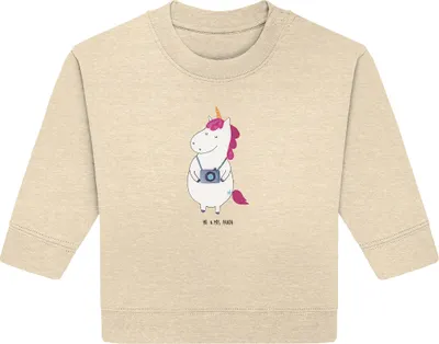 Produktbild von Mr. & Mrs. Panda Organic Baby Pullover Einhorn Fotograf 24. - 36. Monat - Natural Raw - Geschenk, Reisen, Bullover, Einhörner, Kamera, Urlaub, Unicorn