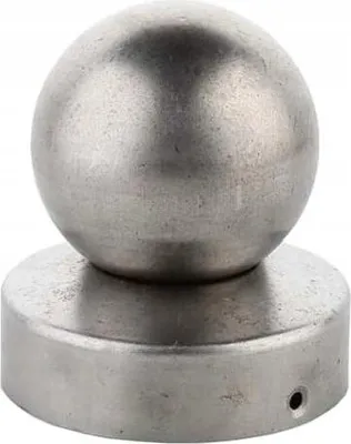Image de LogistSystem - Capuchon rond avec boule de 100 mm pour poteaux de clôture FI 120 mm - Acier - Forme pyramidale - Capuchon pour poteaux en bois - 1 pièce - Poteau - Capuchon de protection - Capot de protection - Cache-poteau