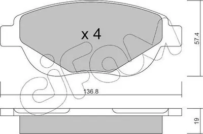 Produktbild von CIFAM Bremsbeläge Satz Vorne Bremsklötze passend für PEUGEOT 207 (WA, WC) 822-948-0