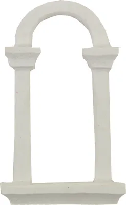 Produktbild von Krippenzubehör Fensterbogen weiß 4er Set 6 cm Polyresin Deko
