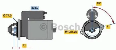 Produktbild von BOSCH 0 986 016 500 Starter Anlasser 1,1kW für TOYOTA COROLLA Liftback (E11) 12V
