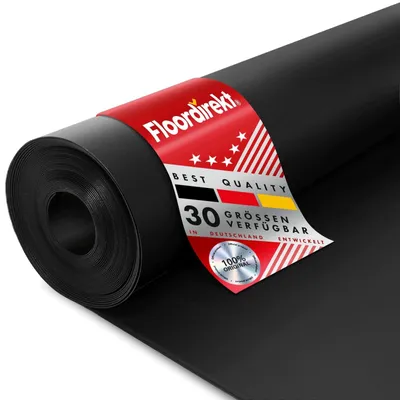Image de Tapis en caoutchouc SBR, en rouleau, de couleur noire, d'une épaisseur de 6 mm et d'une largeur de 120 cm