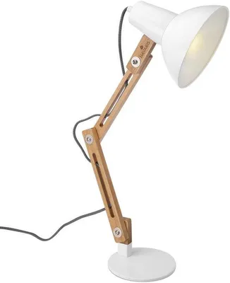 Immagine prodotto di Lampada da tavolo vintage - Attacco E27 - Braccio regolabile - Lampada da ufficio in legno
