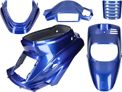 Image de Kit d'habillage bleu métallisé 5 pièces pour MBK Booster -2004, Yamaha BWS -2004