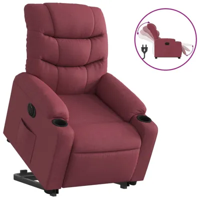 Immagine prodotto di Poltrona Alzapersona Reclinabile Elettrica Rosso Vino Tessuto