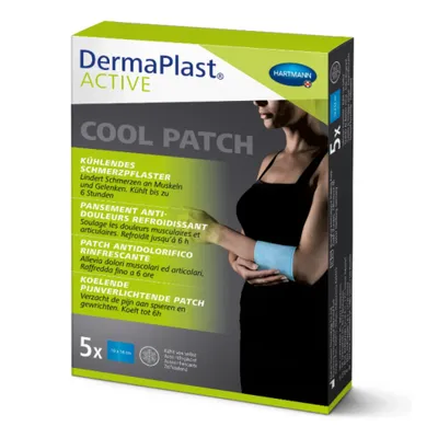 Obrázek produktu pro DermaPlast Active Cool Patch, Studený tělový obklad, Zpět, Loket, Koleno, Krk, Ramena, Chlazení, Úleva od bolesti, Zklidňující, 6 h, 100 mm, 140 mm