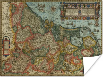 Produktbild von MuchoWow® Poster Historische Karte der Niederlande 120x90 cm - Wandbild