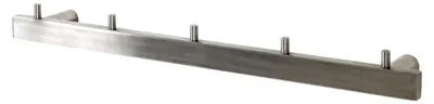 Image de Porte-manteau en acier inoxydable, acier inoxydable - Dimensions : L 46 cm x H 4 cm x P 6 cm, style : moderne