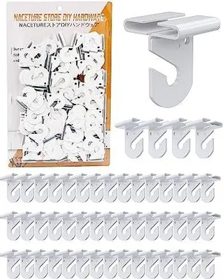 Produktbild von NACETURE Drop Deckenhaken zum Aufhängen - Deckendekorationen Deckenaufhänger auf Tropfen hängende Deckenfliesen Haken Deckenclips (50)