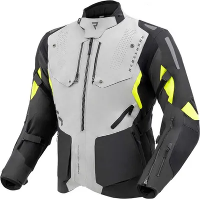 Produktbild von Rebelhorn Hiker 4 wasserdichte Damen Motorrad Textiljacke, schwarz/grau/gelb, L