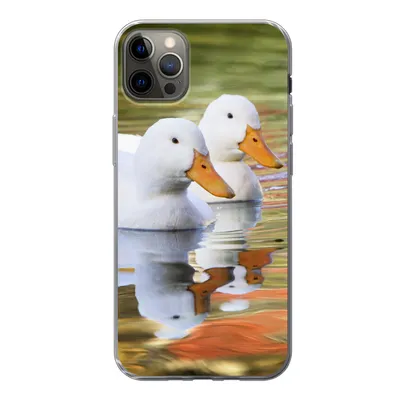Produktbild von MuchoWow® Handyhülle Schutzhülle Hülle für iPhone 13 Pro Max Enten - Wasser - Spiegelung - Familie Silikon Softcase Handy Hülle - Mobiltelefon