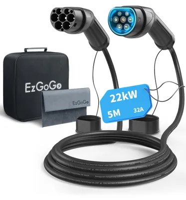 Obrázek produktu pro Nabíjecí kabel typu 2 pro elektromobil (22 kW, 32 A, třífázový, 5 metrů, režim 3)