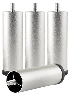 Produktbild von Set mit 4 verstellbaren Möbelbeinen, Höhe 12 cm, Silberfarben