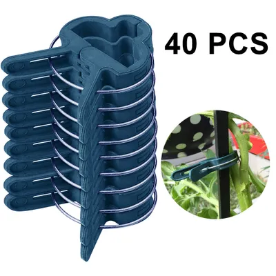 Produktbild von 40 stabile Clips Pflanzenklammern für kleine & große Triebe gefederte Pflanzenclips Tomatenclips Orchideenclips (40 Gross)