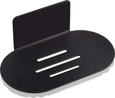 Produktbild von Selbstklebende Edelstahl Seifenschale für Küche Badezimmer Dusche Ohne Bohren Wasserdicht Seifenhalter Schwammhalter (Schwarz)