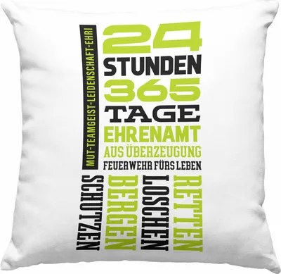 Produktbild von Trendation - Ehrenamtliche Feuerwehr Geschenk Deko-Kissen mit Füllung 40x40 Feuerwehrmann Freiwillig (Rosa)